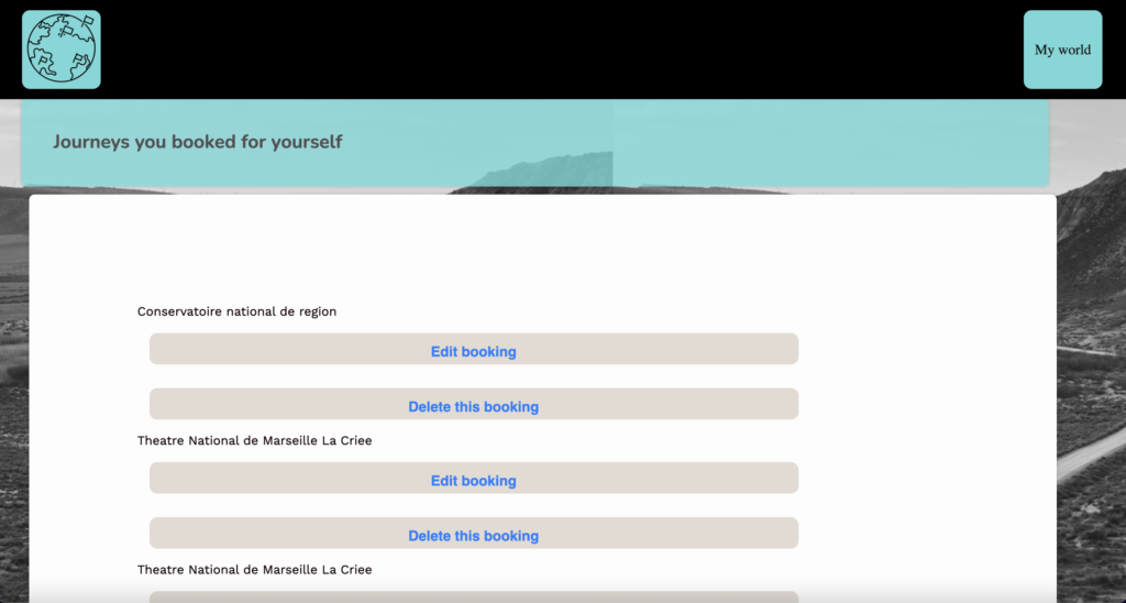 Journey Customization présentation des lieux à visiter