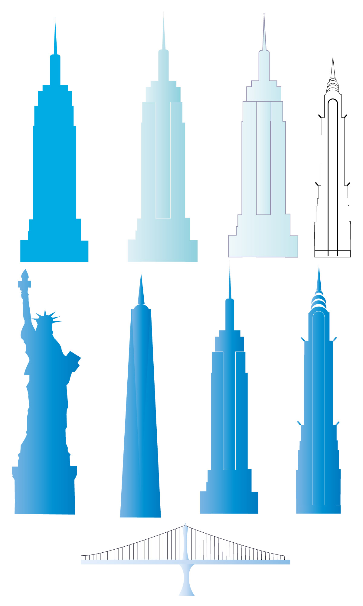 détourage des monuments NY graphisme